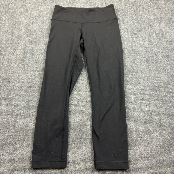 LULULEMON Women’s Black Cropped Leggings Pants size: 2 - Picture 1 of 9